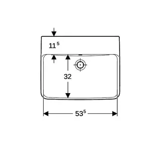 Geberit Renova Plan Waschtisch, 55x44cm ohne Hahnloch, mit Überlauf, weiß – Bild 5