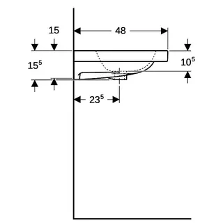 Geberit iCon Light Waschtisch 90x48cm mit Hahnloch, ohne Ül., weiß, KeraTect – Bild 4