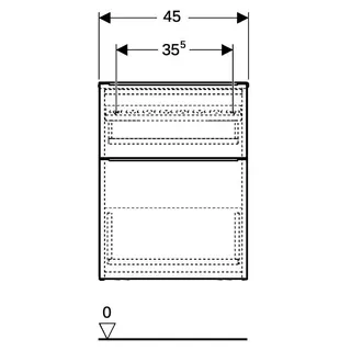 Geberit iCon Seitenschrank, 2 Schubladen 45x60x47,6cm, sandgrau – Bild 4