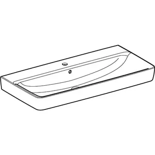 Geberit Renova Plan Waschtisch, 100x48cm mit Hahnloch, mit Überlauf, weiß – Bild 3