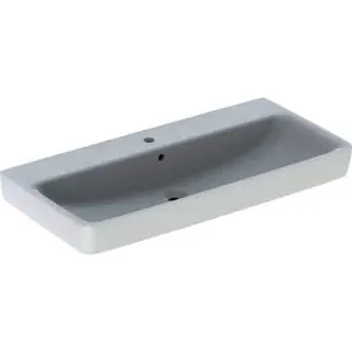 Geberit Renova Plan Waschtisch, 100x48cm mit Hahnloch, mit Überlauf, weiß – Bild 2