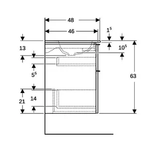 Geberit iCon Set MWT m. US, 2 Schubl. 120x63x48cm, Eiche/Griff lava – Bild 5