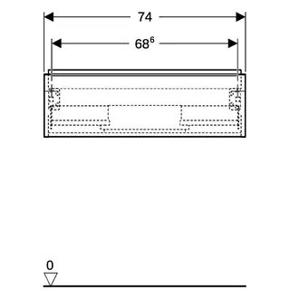 Geberit iCon Unterschrank für Waschtisch, 1 Schubl. 74x24,7x47,6cm, sandgrau – Bild 5