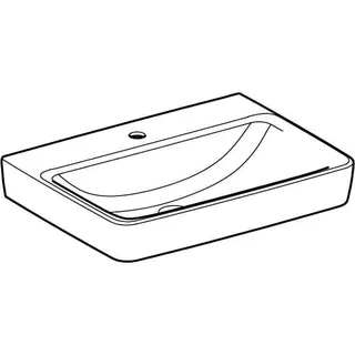 Geberit Renova Plan Waschtisch, 65x48cm mit Hahnloch, ohne Überlauf, weiß, KeraTect – Bild 3