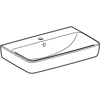 Geberit Renova Compact Waschtisch, 65x40cm mit Hahnloch, mit Überlauf, weiß – Bild 3