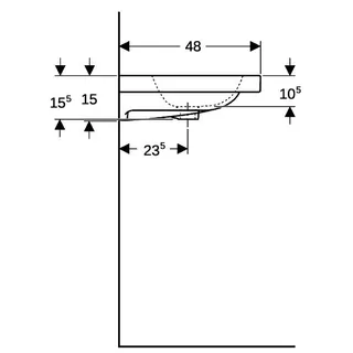 Geberit iCon Light Waschtisch 120x48cm zwei Hahnlöcher, m. Überlauf, weiß – Bild 4
