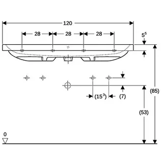 Geberit iCon Light Waschtisch 120x48cm zwei Hahnlöcher, m. Überlauf, weiß – Bild 5
