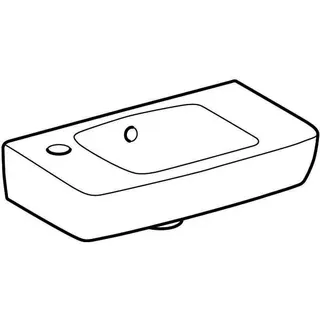 Geberit Renova Compact HWB, verk.Ausld.,Ablg. 45x25cm, Hl.li, mit Überlauf, weiß, KeraTect – Bild 3