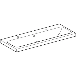 Geberit iCon Light Waschtisch 120x48cm zwei Hahnlöcher, mit Überlauf, weiß, KeraTect – Bild 3