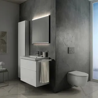 Geberit iCon Light Waschtisch 75x42cm, verk. Ausld. mit Hahnloch, mit Ül., weiß, KeraTect – Bild 3