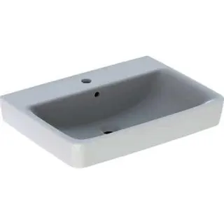 Geberit Renova Plan Waschtisch, 65x48cm mit Hahnloch, mit Überlauf, weiß – Bild 2