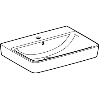Geberit Renova Plan Waschtisch, 65x48cm mit Hahnloch, mit Überlauf, weiß – Bild 3