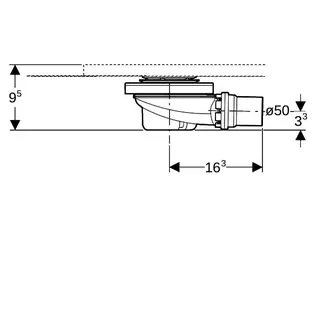 Geberit Duschwannenablauf für Setaplano mit Siphonhalter, Sperrwasserhöhe 50 mm – Bild 4