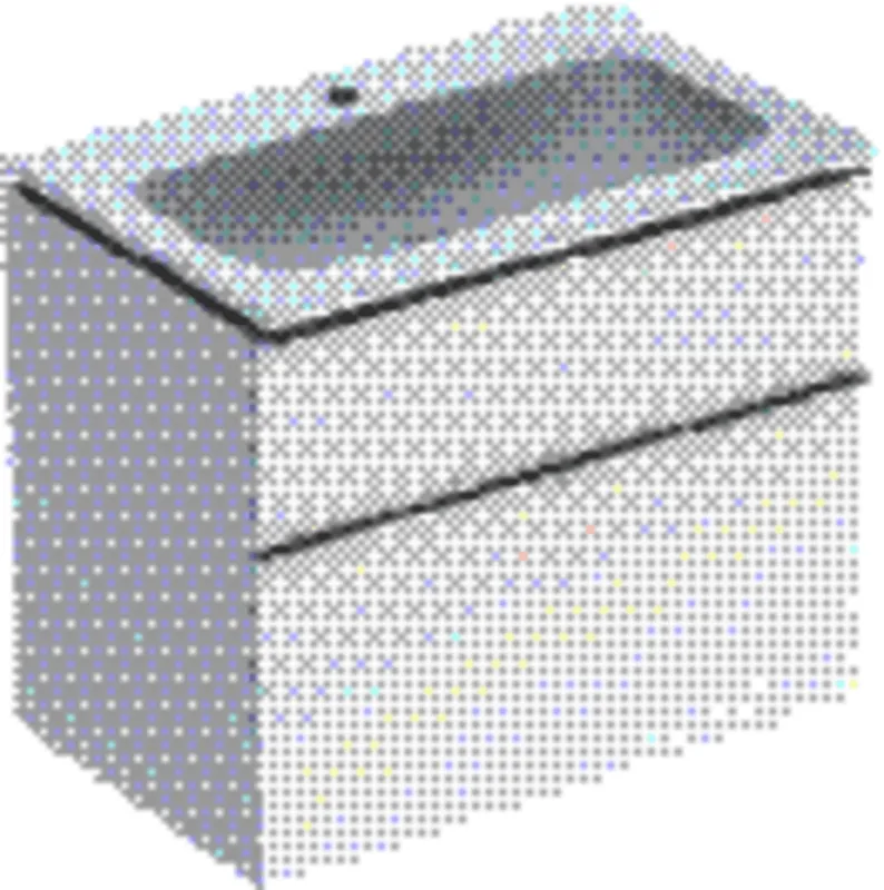 Geberit iCon Set MWT m. US, 2 Schubl. 75x63x48cm, weiß hgl./Griff chrom