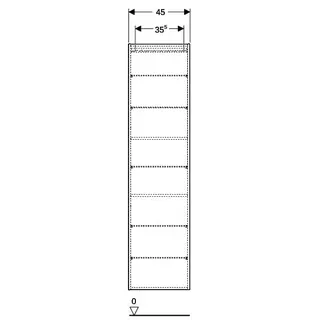 Geberit Hochschrank, 1 Tür u. i.Spiegel 45x180x15cm, Nussbaum hickory – Bild 5