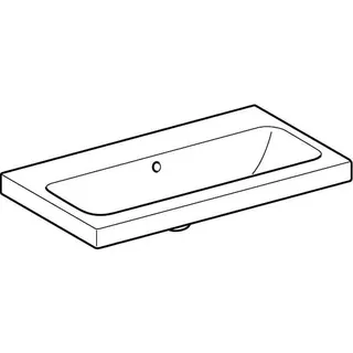 Geberit iCon Light Waschtisch 75x42cm, verk. Ausld. ohne Hahnloch, mit Ül., weiß, KeraTect – Bild 3