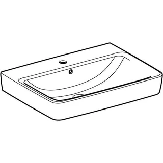 Geberit Renova Plan Waschtisch, 65x48cm mit Hahnloch, mit Überlauf, weiß, KeraTect – Bild 3