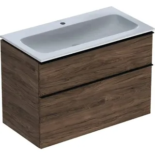 Geberit iCon Set MWT m. US, 2 Schubl. 90x63x48cm, Nussbaum/Griff lava – Bild 2