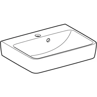 Geberit Renova Plan Handwaschbecken, 50x38cm mit Hahnloch mittig, mit Überlauf, weiß – Bild 3