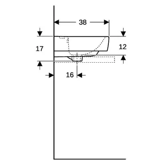 Geberit Renova Plan Aufsatz-HWB 50x38cm mit Hahnloch, mit Überlauf, weiß – Bild 5