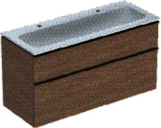 GE iCon Set MWT m. US, 2 Schubl. 120x63x48cm, Eiche/Gr. lava/KeraTect