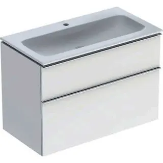 Geberit iCon Set MWT m. US, 2 Schubl. 90x63x48cm, weiß hgl./Griff chrom – Bild 2