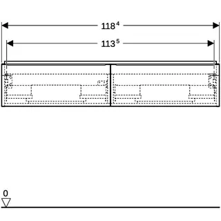 Geberit iCon Unterschrank für DWT, 2 Schubl. 118,4x24,7x47,6cm, weiß hgl/Gr. chrom – Bild 4