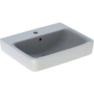 Geberit Renova Plan Waschtisch, 55x44cm mit Hahnloch, mit Überlauf, weiß – Bild 2