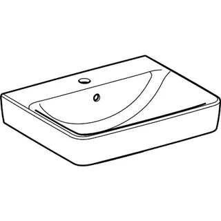 Geberit Renova Plan Waschtisch, 55x44cm mit Hahnloch, mit Überlauf, weiß – Bild 3