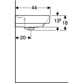 Geberit Renova Plan Aufsatzwaschtisch 55x44cm m. Hahnloch, mit Überlauf, weiß, KeraTect – Bild 5