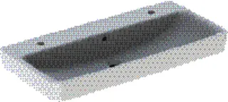 Geberit Renova Plan Waschtisch 100x48cm zwei Hahnlöcher, m. Überlauf, weiß