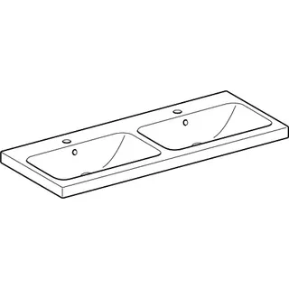 Geberit iCon Light Doppelwaschtisch 120x48cm mit Hahnloch, mit Überlauf, weiß – Bild 3