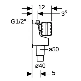 Geberit Hygienespülung Rapid: d=50mm, d1=40mm – Bild 5