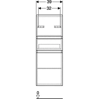 Geberit Renova Plan Mittel-HS mit zwei Türen 1 Schublade, 39x105x36cm, lava – Bild 4