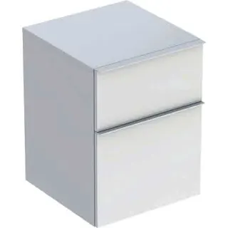 Geberit iCon Seitenschrank, 2 Schubladen 45x60x47,6cm, weiß hgl./Gr. weiß matt – Bild 2