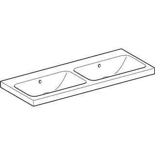 Geberit iCon Light Doppelwaschtisch 120x48cm ohne Hahnloch, mit Ül., weiß, KeraTect – Bild 3