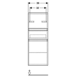 Geberit Renova Plan Mittel-HS mit zwei Türen 1 Schubl., 39x105x36cm, Nussbaum hickory – Bild 4