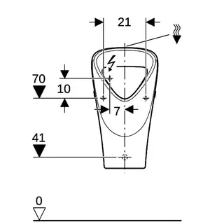 Geberit Renova Urinal Trigonal Zul. oben, Abg. hi. od. unten, weiß – Bild 4
