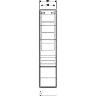 Geberit Renova Plan Hochschrank m. 2 Türen 1 Schublade, 39x180x36cm, lava – Bild 4