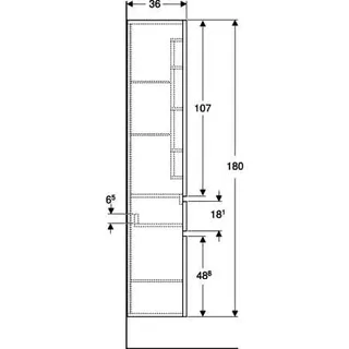 Geberit Renova Plan Hochschrank m. 2 Türen 1 Schublade, 39x180x36cm, lava – Bild 5