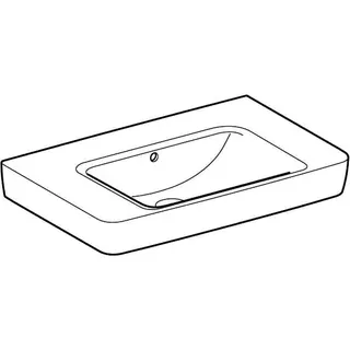 Geberit Renova Plan Waschtisch mit Ablagefl., 75x48cm ohne Hahnloch, mit Überlauf, weiß – Bild 3