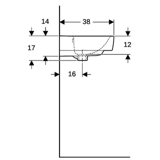 Geberit Renova Plan Handwaschbecken, 50x38cm ohne Hahnloch, mit Überlauf, weiß – Bild 5