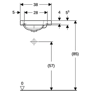 Geberit iCon Light Handwaschbecken 38x28cm ohne Hahnloch rechts, ohne Überlauf, weiß – Bild 4