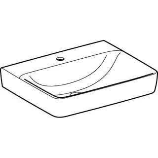 Geberit Renova Plan Waschtisch, 60x48cm mit Hahnloch, ohne Überlauf, weiß, KeraTect – Bild 3