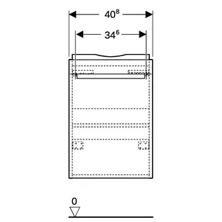 Geberit Renova Compact US 40,8cm für HWB 45cm 1 Tür, 40,8x60,5x23,1cm, verk. Ausld., w – Bild 5