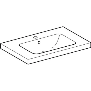 Geberit iCon Light Waschtisch 75x48cm Ablagefläche, mit Hahnloch, mit Überlauf, weiß – Bild 3