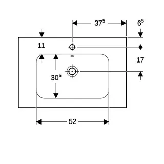 Geberit iCon Light Waschtisch 75x48cm Ablagefläche, mit Hahnloch, mit Überlauf, weiß – Bild 5