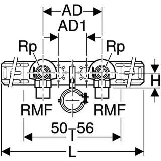 Geberit Anschlusswinkel 90Gr mit AG für MeplaFix Rg RMF1/2-Rp1/2 L:52mm AblRS – Bild 5