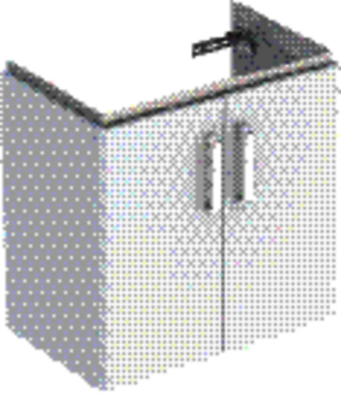 Geberit Renova Compact US 59,7cm für Waschtisch 65cm 2 Türen, 59,7x60,5x39,7cm, weiß