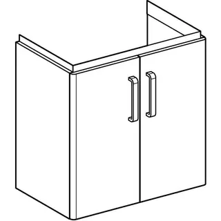 Geberit Renova Compact US 59,7cm für Waschtisch 65cm 2 Türen, 59,7x60,5x39,7cm, hellgrau – Bild 3